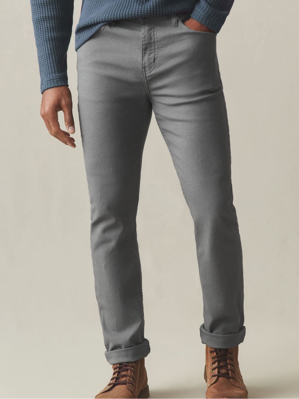 NWOT American Giant Lava Smoke Gray Roughneck Pant Straight 34 x 30